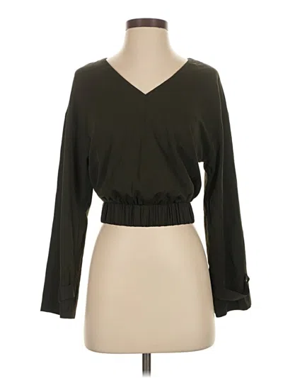 Pre-owned Aday Long Sleeve Blouse In Green