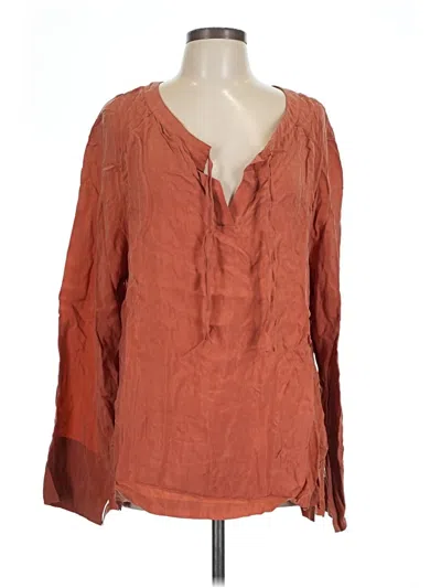 Pre-owned Aday Long Sleeve Blouse In Orange