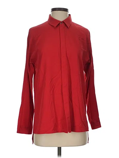 Pre-owned Aday Long Sleeve Blouse In Red