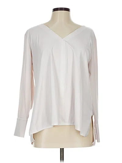Pre-owned Aday Long Sleeve Blouse In White
