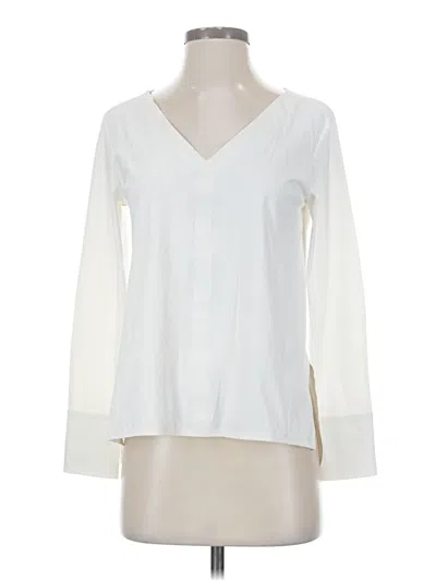 Pre-owned Aday Long Sleeve Blouse In White