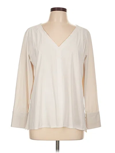 Pre-owned Aday Long Sleeve Blouse In White