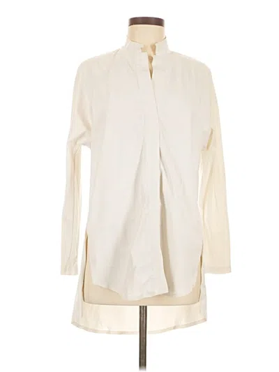 Pre-owned Aday Long Sleeve Blouse In White