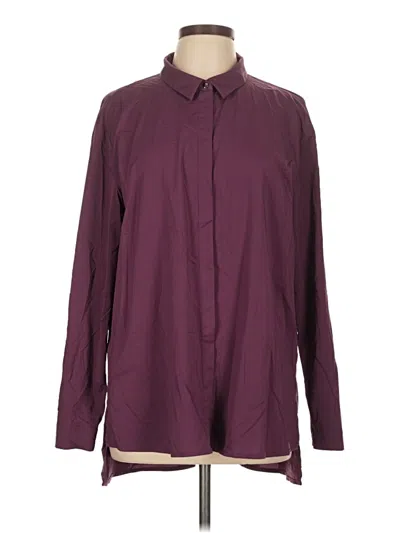Pre-owned Aday Long Sleeve Button Down Shirt In Burgundy
