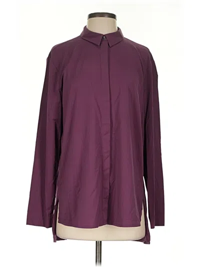Pre-owned Aday Long Sleeve Polo Shirt In Burgundy