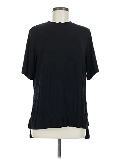 Pre-owned Aday Short Sleeve Blouse In Black