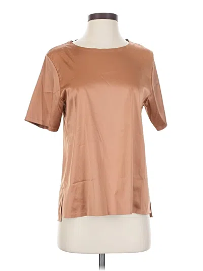 Pre-owned Aday Short Sleeve Blouse In Tan