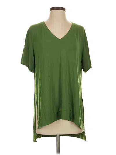 Pre-owned Aday Short Sleeve Top Green V Neck Tops