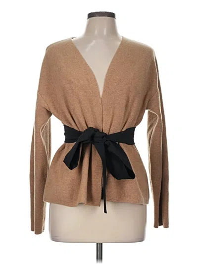 Pre-owned Aday Wool Cardigan Sweater In Tan