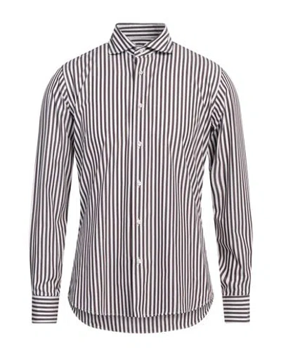 Adb 69 Man Shirt Chocolate Brown Size 16 Cotton