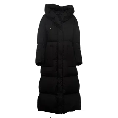 Add Amadeus Hooded Quilted Long Down Coat In Black