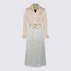 Add Beige And White Trench Coat