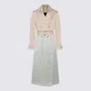Add Beige And White Trench Coat In Hay