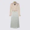 Add Beige And White Trench Coat In Hay