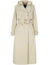 Add Beige Cotton Trench Coat In Neutral