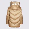 Add Hooded Down Jacket In Golden Beige