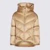 Add Hooded Down Jacket In Golden Beige
