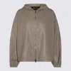 Add Beige Leather Jacket In Gray