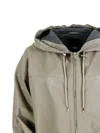 Add Beige Leather Jacket In Grey