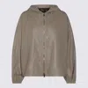 Add Beige Leather Jacket In Stone