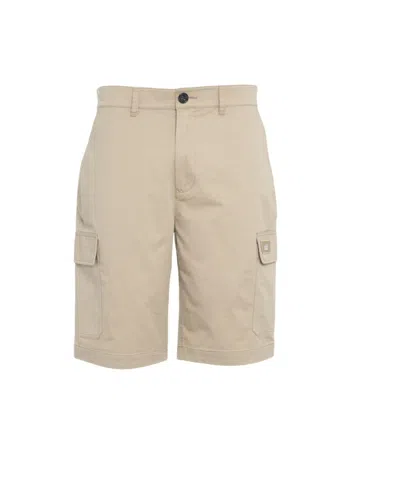 Add Beige Twill Bermuda Shorts With Cargo Pockets