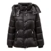 Add Down Jacket With Removable Hood  In Black