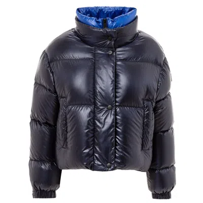 Add Blue Polyamide Full-length Jacket In Black