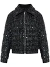 Add Sequin Zip-fastening Jacket In Black