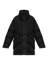 Add Button Puffer Jacket In Black