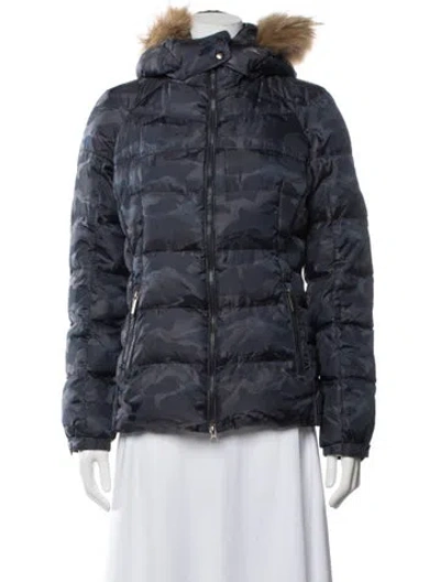 Pre-owned Add Camouflage Print Down Jacket In Blue
