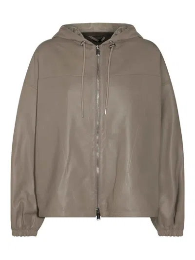 ADD LEATHER HOODIE JACKET