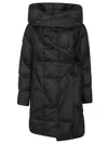 Add Quilted Wrap Coat In Black