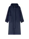 ADD LONG NAVY BLUE PARKA WITH HOOD