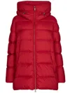 Add Women's Hooded Quilted Down Jacket In Red