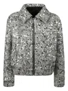 Add Sequin-embellished Jacket In Gray