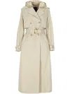Add Beige Cotton Trench Coat In Neutral