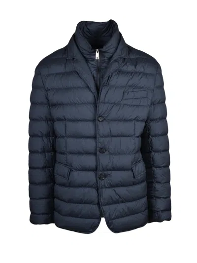 Add Colors Cocoon Detachable Bib Polyamide Down Jacket In Blue