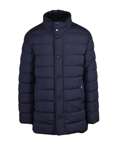 Add Colors Dull Nylon Stretch Ped Down Jacket In Blue