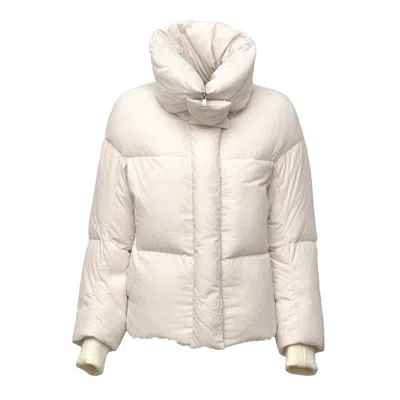 Add Corduroy Ribbed Cuffs Down Jacket In Neutral