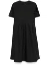 Add Cotton Midi Dress In 黑色