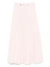 Add Cotton Midi Skirt In Pink