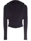 Add Knit Hooded Top Clothing In Blue