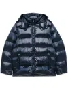 Add Detachable-hood Puffer Jacket In Blue