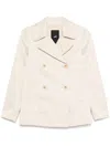 Add Double-breasted Jacket In Beige