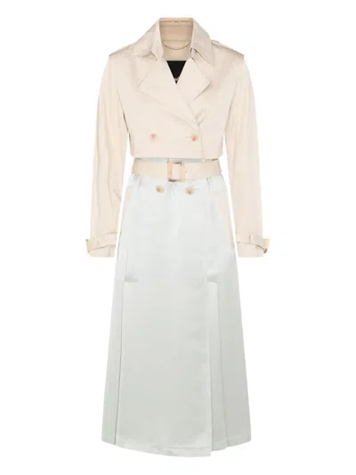 Add Double Breasted Long Trench Clothing In Multicolour