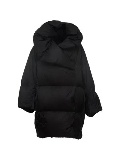 Add Double-breasted Ped Down Coat In Black
