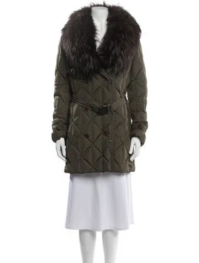 Pre-owned Add Down Coat In Green