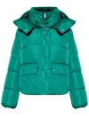 Add Hooded Puffer Jacket In Green