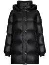 Add Womens Long Black Quilted Down Jacket With Buttons In Black