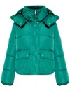 Add Hooded Puffer Jacket In Green